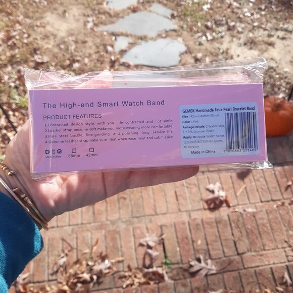 Beaded Pearl Bracelet Watch Band For Apple iWatch Series 9/8/7/6/5/4/3/2/1 - Picture 9 of 10